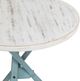 Crestview Collection Chesapeake Distressed White Accent Table with Aqua Base-1