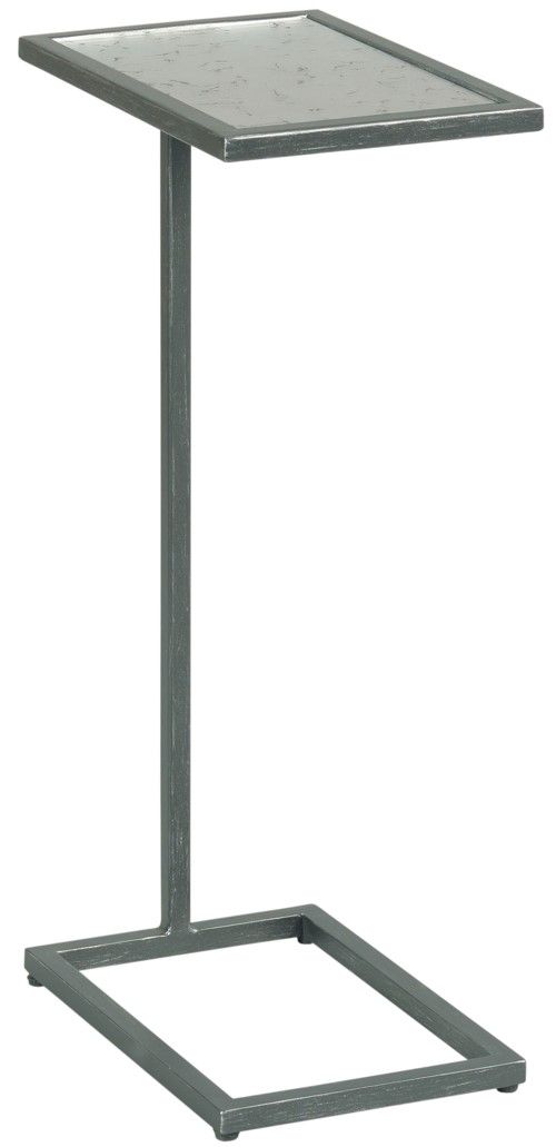 Hammary® Hidden Treasures Glass Top C-Table with Silver Leaf Base-0