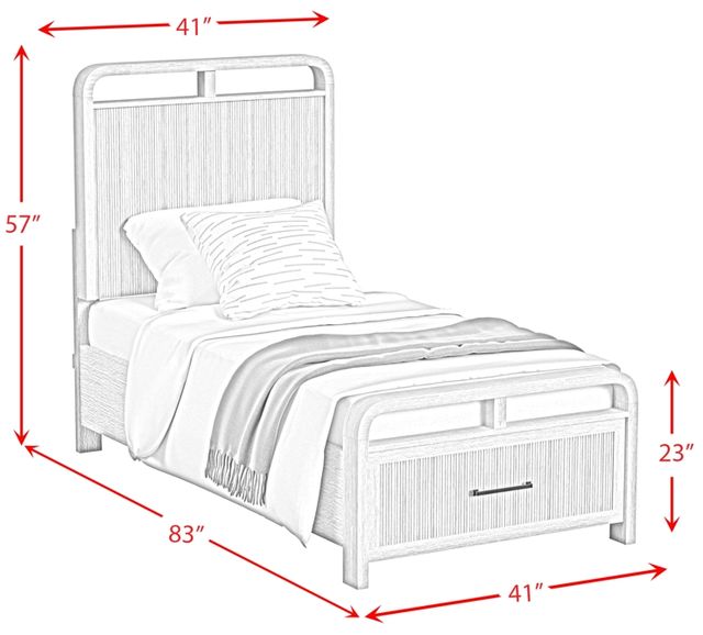 Elements International Ridgemont Black Youth Twin Panel Storage Bed-2