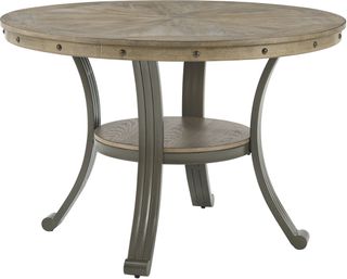 Powell® Franklin Gray Dining Table with Pewter Frame