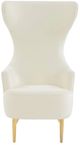 TOV Furniture Julia Cream Velvet Channel Tufted Wingback Accent Chair-3