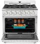 Unique® Appliances Classic Retro 36" Marshmallow White Pro Style Gas Range-4