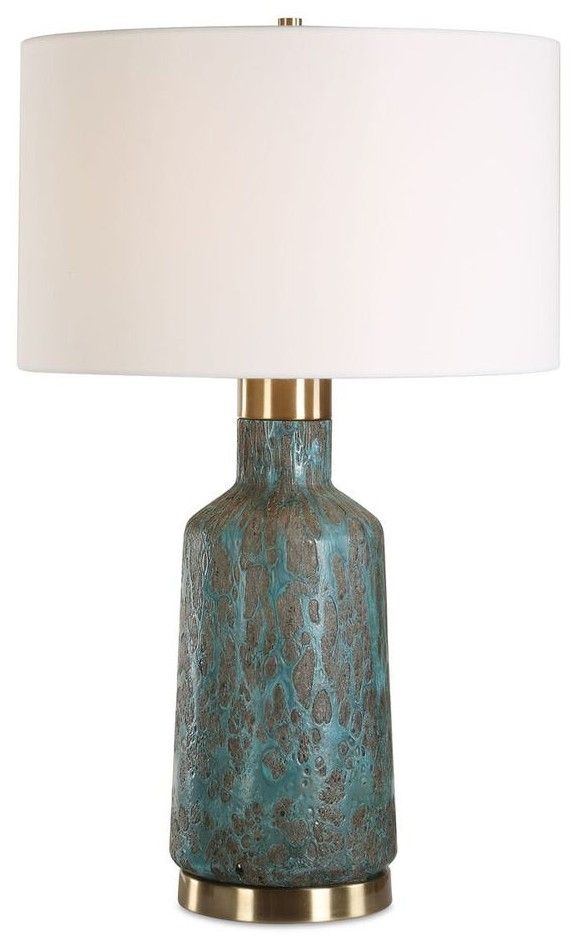 Uttermost® Dauphine Cracked Teal Table Lamp-0