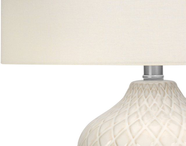 Monarch Specialties Inc. 25"H Cream Ceramic Table Lamp-2