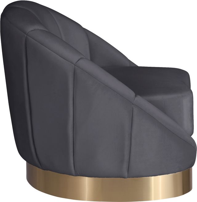 Meridian Furniture Shelly Grey Velvet Chair-2