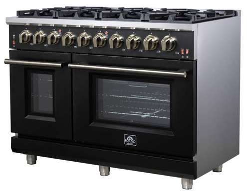 FORNO® Massimo Series Alta Qualita 48" Black Pro Style Gas Range-3