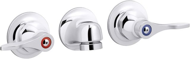 KOHLER® Triton® Bowe® Polished Chrome Shelf-Back Bathroom Sink Faucet with Grid Drain with Tailpiece-0