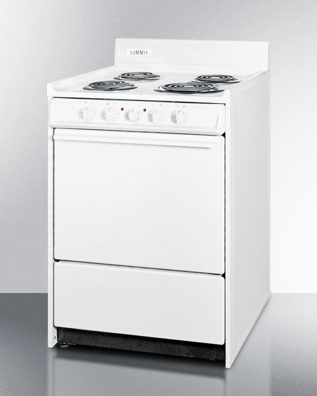 Summit® 24" White Freestanding Electric Range-2