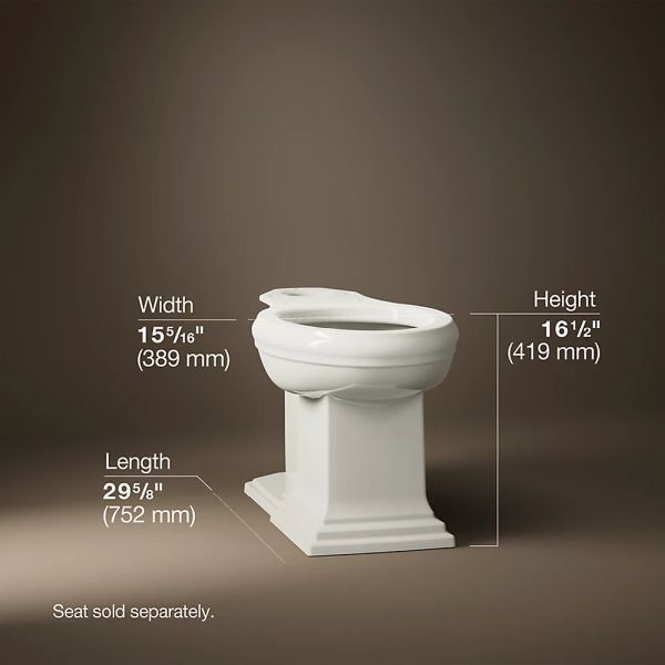 KOHLER® Memoirs® Biscuit Elongated Bowl with Concealed Trapway-4