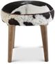 K & K Interiors Black and White 17.5 Inch Cow Hide Stool-0