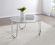 Coaster® Beller Round Tempered Glass Top Coffee Table with Chrome Base-1
