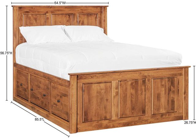 Archbold Furniture Customizable Shaker Queen Chest Panel Storage Bed-2