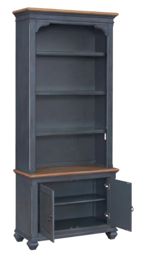 Legends Home Americana Corduroy Blue/Whiskey Bookcase Pier-3