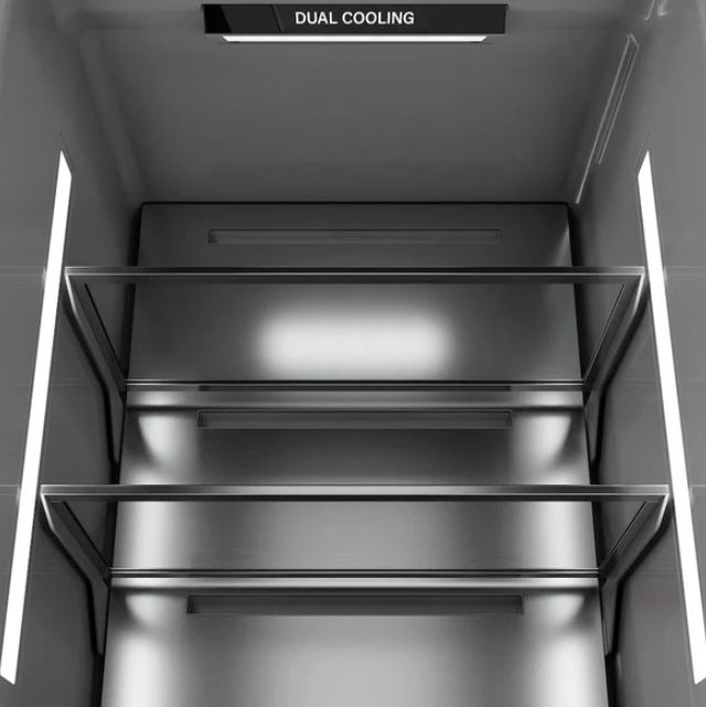 ZLINE Autograph Edition 24" 12.5 Cu. Ft. Panel Ready Column Refrigerator with Graphite Gray Interior and Matte Black Accents-3