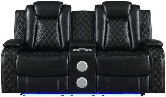 New Classic® Home Furnishings Orion II Black Power Reclining Loveseat-2