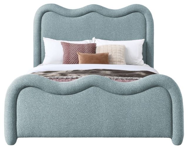 Meridian Furniture Gavin Blue Queen Upholstered Panel Bed-1