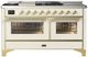 Ilve® Majestic III 60" Antique White Pro Style Dual Fuel Natural Gas Range with French Top and Brass Trim-0