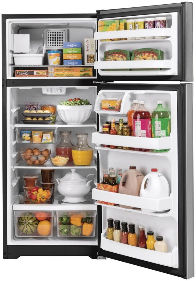 GE® 28" 17.5 Cu. Ft. Stainless Steel Top Freezer Refrigerator-3