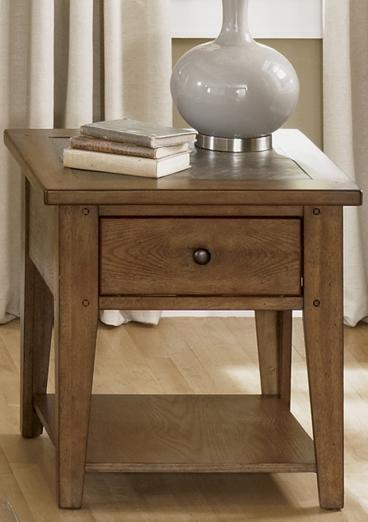 Liberty Furniture Hearthstone Rustic Oak End Table-0