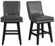 Elements International Villanova Espresso Swivel Counter Stool-4