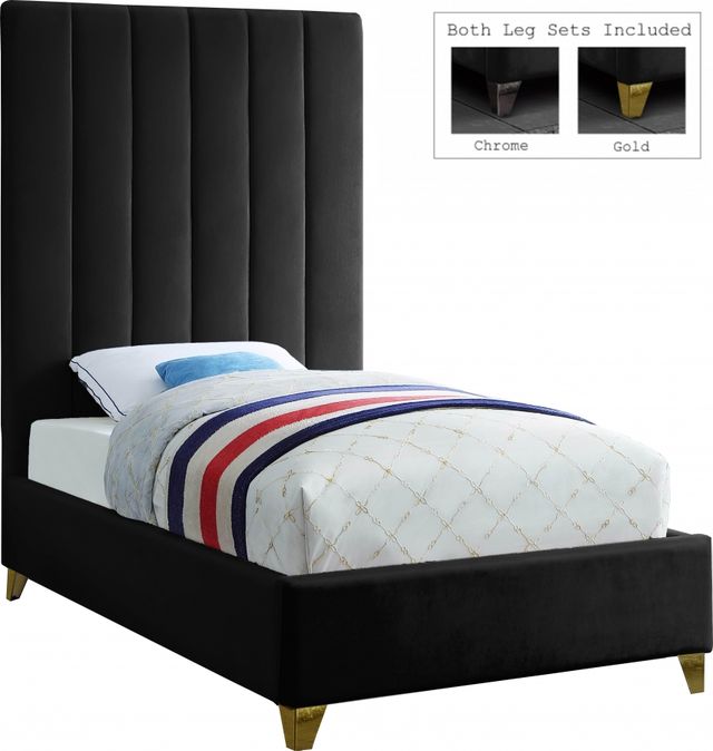 Meridian Furniture Via Black Twin Bed-0