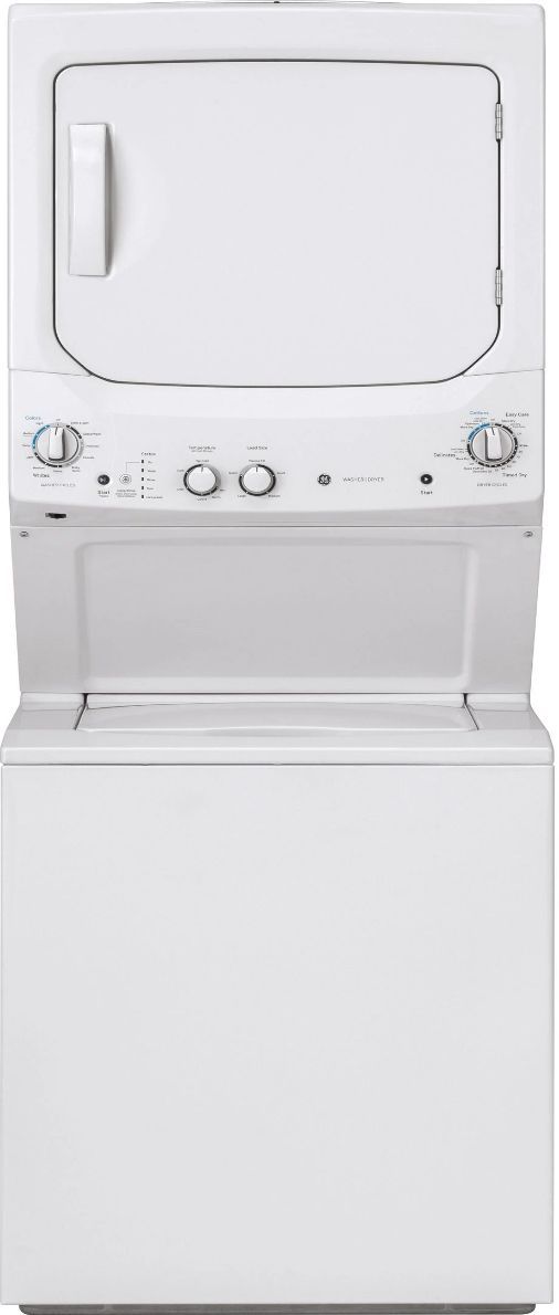 GE® Unitized Spacemaker® White Electric Laundry Center, 3.8 Cu. Ft. Washer, 5.9 Cu. Ft. Dryer-0