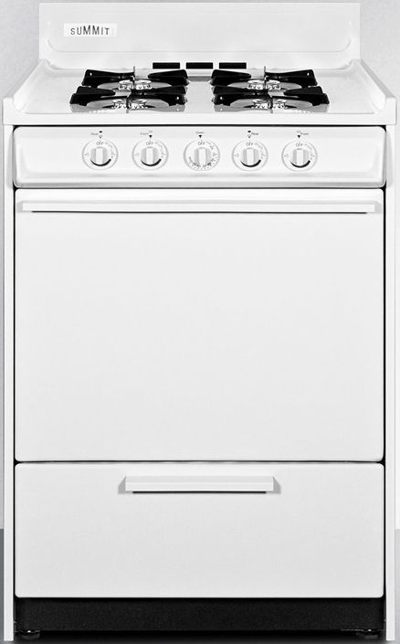 Summit® 24" White Freestanding Propane Gas Range-0