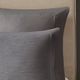 Olliix by N Natori 3 Piece Grey King Hanae Cotton Blend Yarn Dyed Comforter Set-5