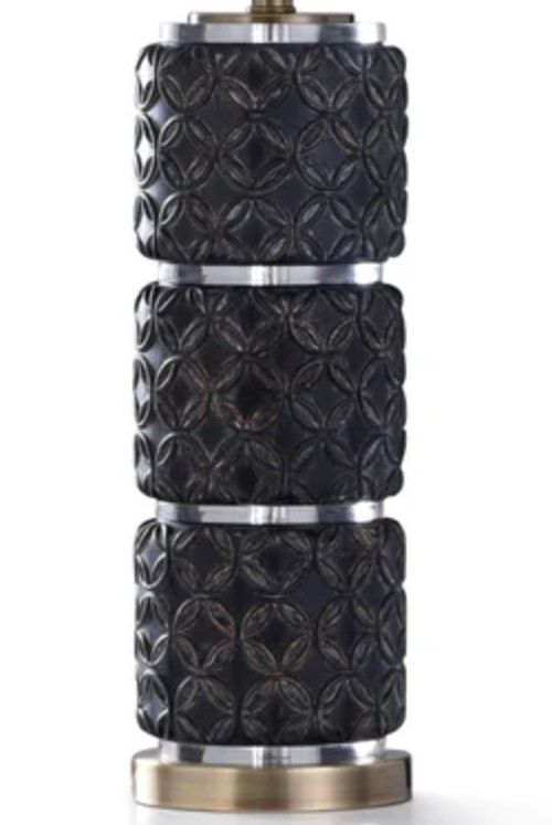 Stylecraft Malta Black/White Table Lamp-1