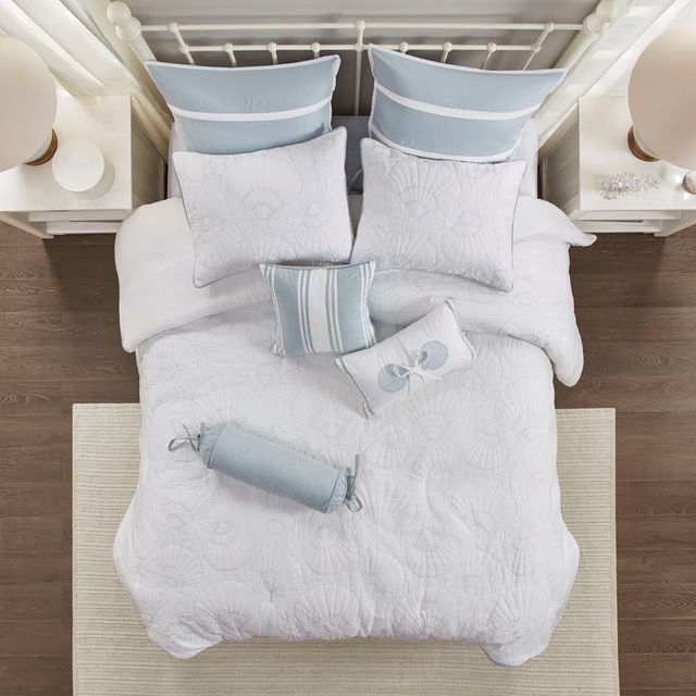 Olliix by Harbor House White King Crystal Beach Comforter Set-1