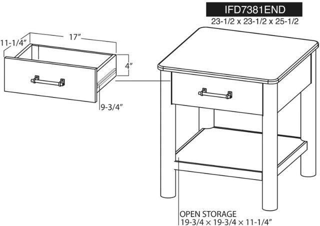 International Furniture Direct Olimpia Natural End Table-2