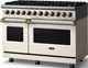 Viking® 5 Series 48" Pure White Pro Style Dual Fuel (NG) Range with Brushed Brass Trim-3