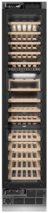 ZLINE Autograph Edition 18 in. 9 Cu. Ft. Panel Ready Left Hinge Triple Zone Column Wine Cooler with Matte Black Accents-1