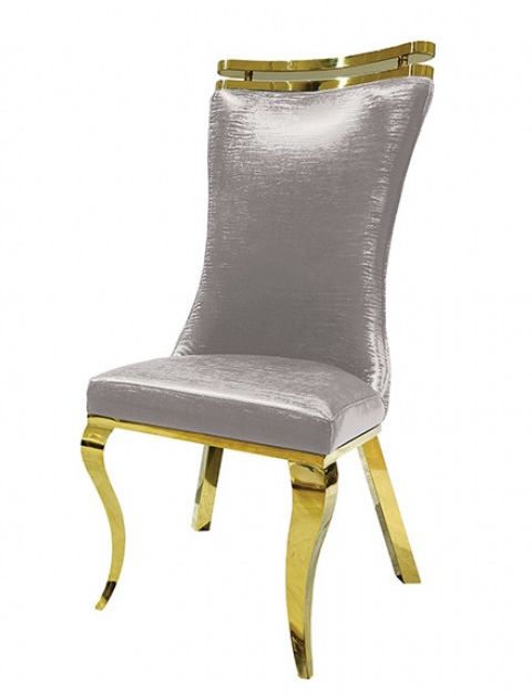 Furniture of America® Palazzo 7-Piece Gold Dining Table Set with Silver Chairs-1