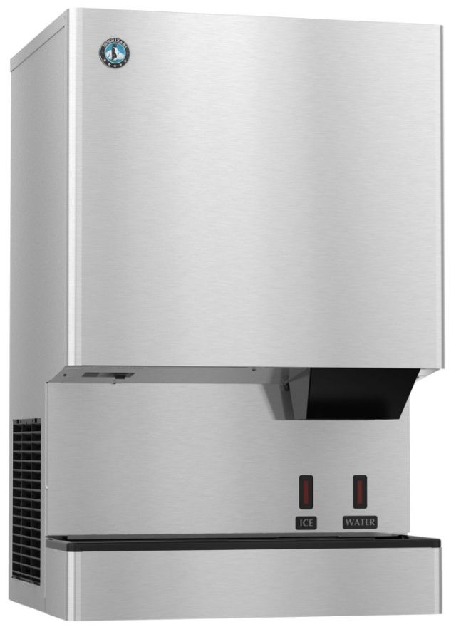 Hoshizaki OptiServe™ 26" 618 lb. Stainless Steel Air-Cooled Icemaker and Touchless Water Dispenser with Built In Storage Bin -0