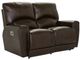 La-Z-Boy® Cassian Dark Chocolate Leather Power Reclining Loveseat with Headrest and Lumbar-0