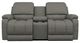 La-Z-Boy® Greyson Blue Grey Leather Power Reclining Loveseat with Console and Headrest-1