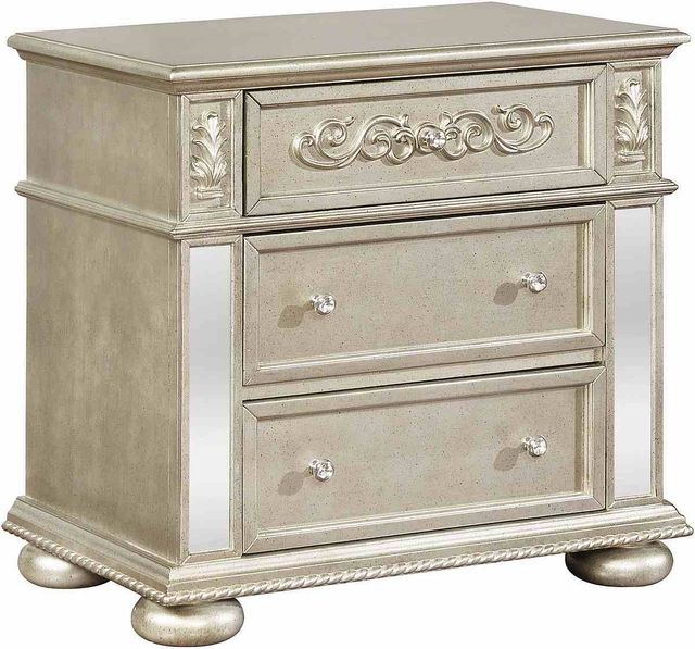 Coaster® Heidi 4-Piece Metallic Platinum King Bedroom Set-3