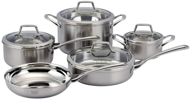 Kucht Professional Stainless Steel 10-Piece 3-Ply 10-Piece Cookware Set-0