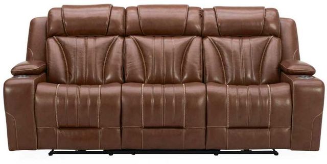 Liberty Furniture Caswell Nature Chestnut Leather Power Reclining Sofa-3