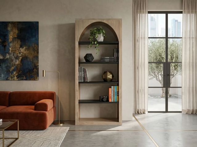 Sunny Designs™ Arch Oak Grove Tall Bookcase-1