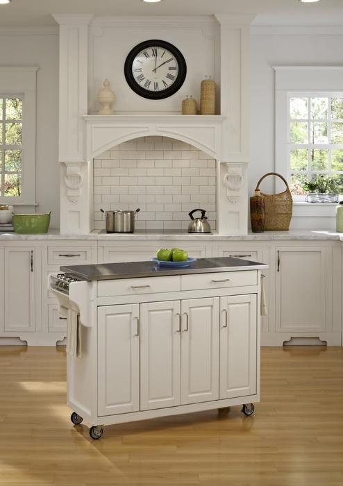 homestyles® Create-A-Cart Off-White Kitchen Cart-1