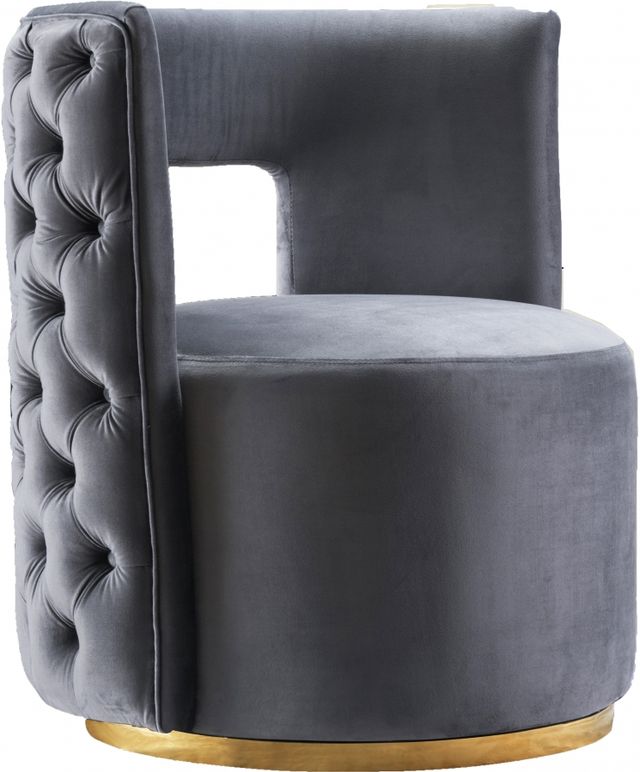 Meridian Furniture Theo Grey Velvet Swivel Chair-0