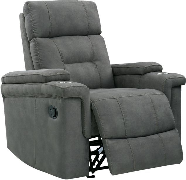 Parker House® Diesel Cobra Grey Manual Glider Recliner-3