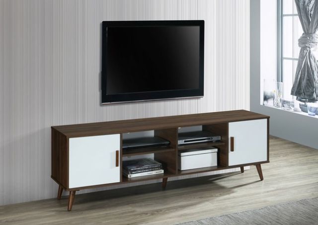 Milton Greens Stars 71" Dark Walnut/White TV Stand-1