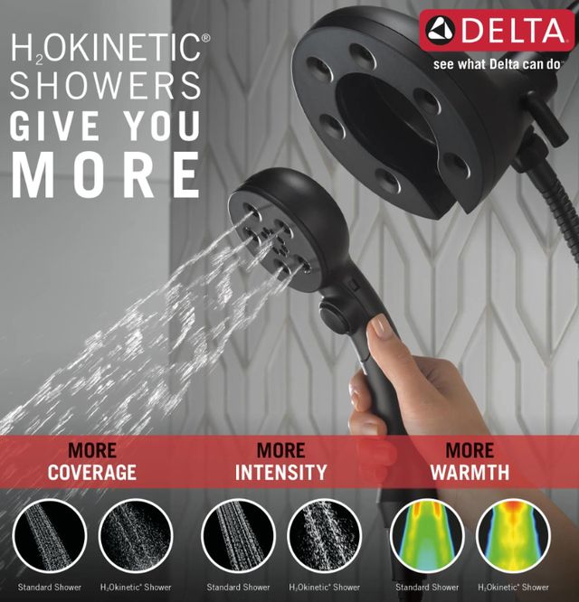 Delta Universal Showering Matte Black H2Okinetic® In2ition® 4-Setting Two-in-One Shower-3