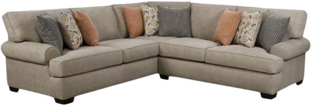 Corinthian Furniture Marlon 2-Piece Dove Curved Sectional -0