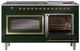 Ilve® Nostalgie II Noblesse 60'' Emerald Green Pro Style Dual Fuel Range with Brass Trim-4