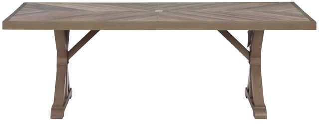 Signature Design by Ashley® Laguna Heights Beige Aluminum Outdoor Dining Table-2