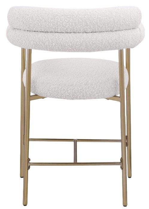 Meridian Furniture Blake Cream/Brushed Gold Counter Stool-2
